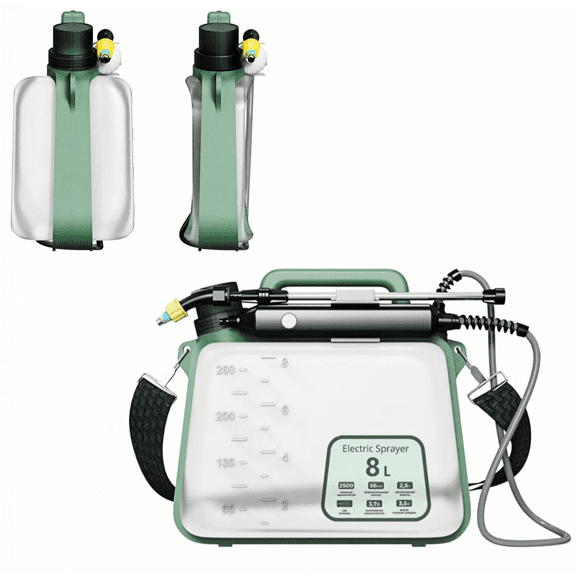 Beloadence Electric Pump Sprayer, Collapsible Garden Sprayer with Rechargeable Battery, Portable Weed Sprayers for Lawn, Yard, and Home Gardening, 8L, Green