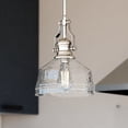 thumbnail image 1 of Beloit Satin Nickel Farmhouse Mini Pendant Ceiling Light Clear Glass, 1 of 12