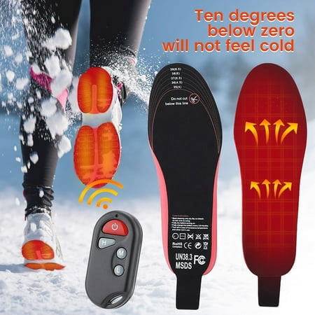 Belom USB Rechargeable Adjustable Temperature Heated Boot Insoles Winter Insole Foot Warmers with Wireless Remote for Outdoor | Camping | Skiing | Hunting