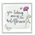 thumbnail image 1 of Belong Among the Wildflowers Butterfly Bee Floral Botanical & Floral Framed Art Print Wall Art, 17x17, 1 of 6