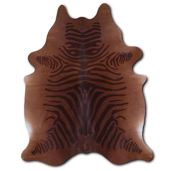 Belong PRINTED cowhide rugs for sale BROWN ZEBRA ON BEIGE rug