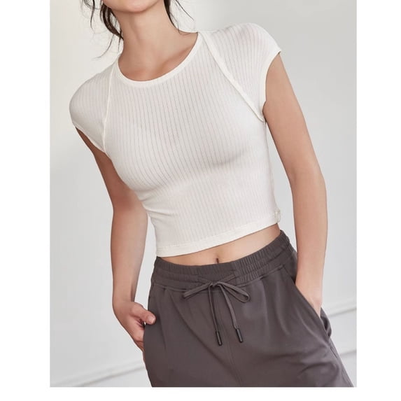 Belong To Young Sports Short-Sleeved Women's Running T-shirt Soft Tencel Yoga Wear Fitness Wear Breathable Slim Slim Top