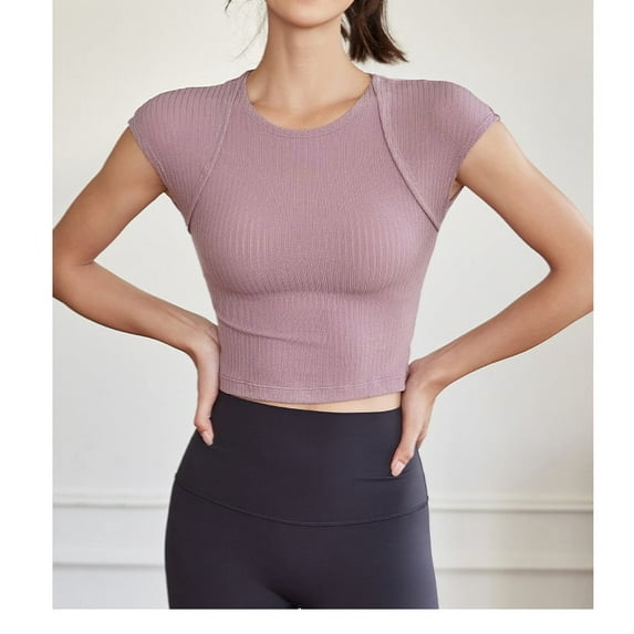 Belong To Young Sports Short-Sleeved Women's Running T-shirt Soft Tencel Yoga Wear Fitness Wear Breathable Slim Slim Top