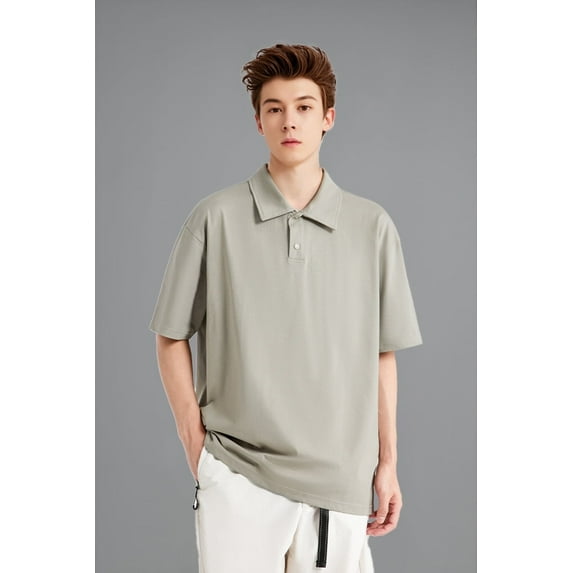 Belong to young | mint polo shirt short sleeve 2025 spring and summer new loose 5-in-1 technology fabric lapel T-shirt