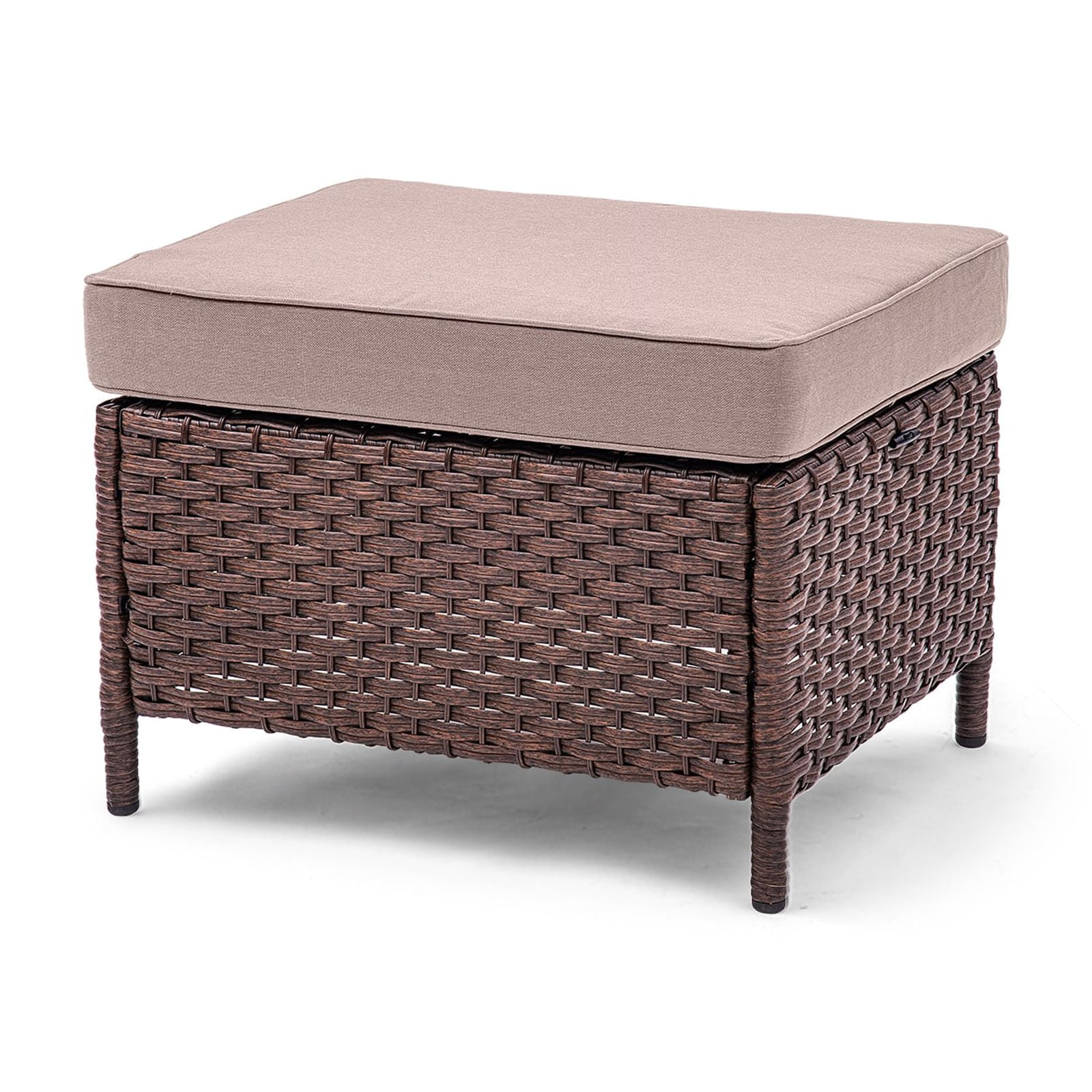 Belord 2 Pieces Assembled Outdoor Patio Ottomans, Indoor Outdoor Wicker ...