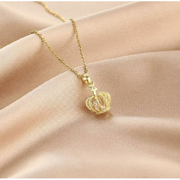 Beloved Beauty Supply LLC: 14k Gold Plated Crown Necklace and 18 inch Chain