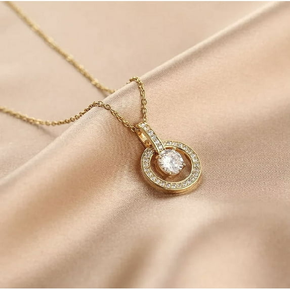 Beloved Beauty Supply LLC: 14k Gold Plated Round Target Necklace and 18 inch Chain