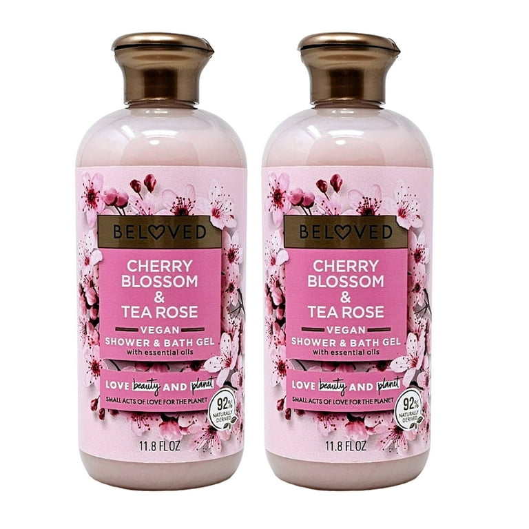Beloved Cherry Blossom and Tea Rose Vegan Shower & Bath Gel, 11.8
