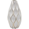 thumbnail image 1 of Beloved Elegant White Ceramic Vase with Gold Accents, 1 of 1