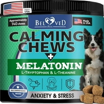 Beloved Pets Calming Chews for Dogs & Puppy and Cats Pet Separation Anxiety Relief Treats & Calm Behavior Aid Melatonin for Sleep Anti Stress Treatment Help with Thunder- Made in USA- Bacon (for Dogs)