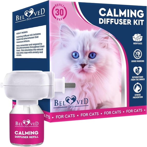 View of Beloved Pets Cat Calming Diffuser - Anti Anxiety & Stress Relief, Helps ...