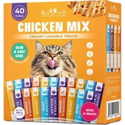Beloved Pets Creamy Lickable Cat Treats & Wet Food Squeeze Tubes   Liquid Kitten Snacks, Skin & Coat Support, Vitamin-Enriched Treats for Cats & Small Dogs, Lick Up 40 Chicken Mix