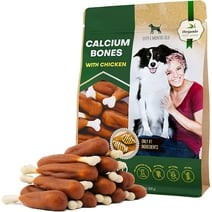 Beloved Pets Dog Calcium Bones Wrapped Chicken & Rawhide Free Chew Treats Pet Healthy Dried Snacks & Grain Free Organic Meat - Bulk Best Chews for Christmas, Training Small & Large Dogs - Made for USA