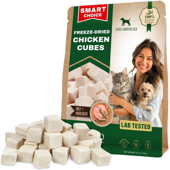 Beloved Pets Dog & Cat Treats Freeze Dried Chicken Cubes 5.3 oz - All Natural Meat Raw Pet Food - Human Grade High-Protein Snacks & Grain-Free Jerky Chews for Cats and Small Dogs