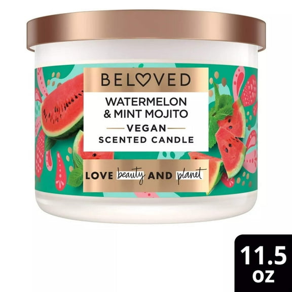 Beloved Watermelon  Mint Mojito 2-Wick Vegan Candle - 11.5oz