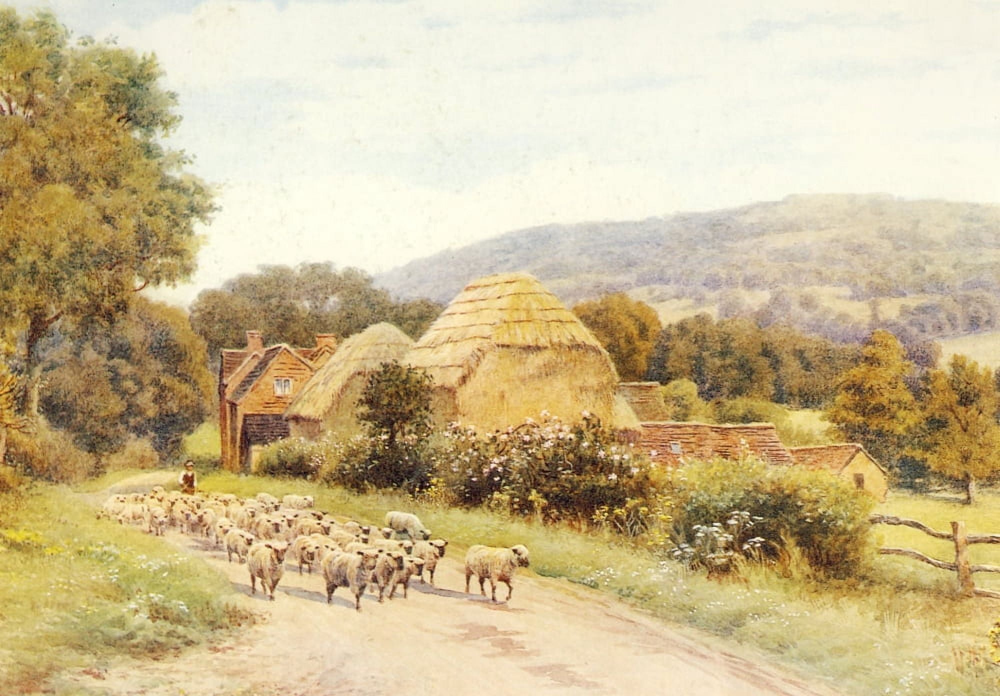 Below Bredon Hill Worcestershire Canvas Art - Alfred Quinton (18 x 24)
