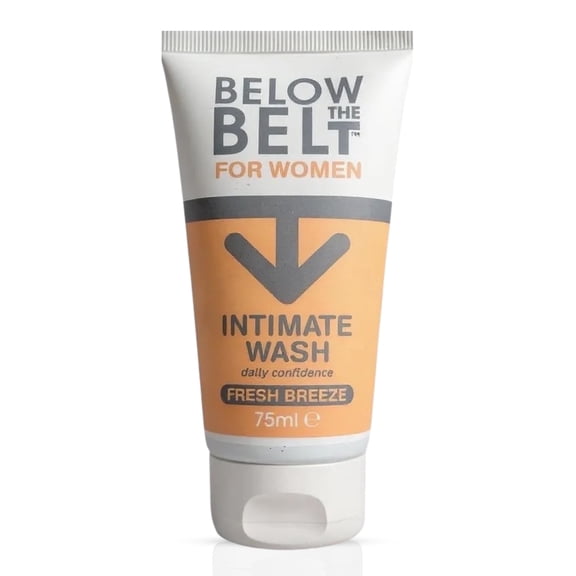 Below The Belt Female Intimate Wash, Soap-Free Feminine Wash, Daily pH-Balanced Cleanser with Fresh Breeze Scent - 75ml