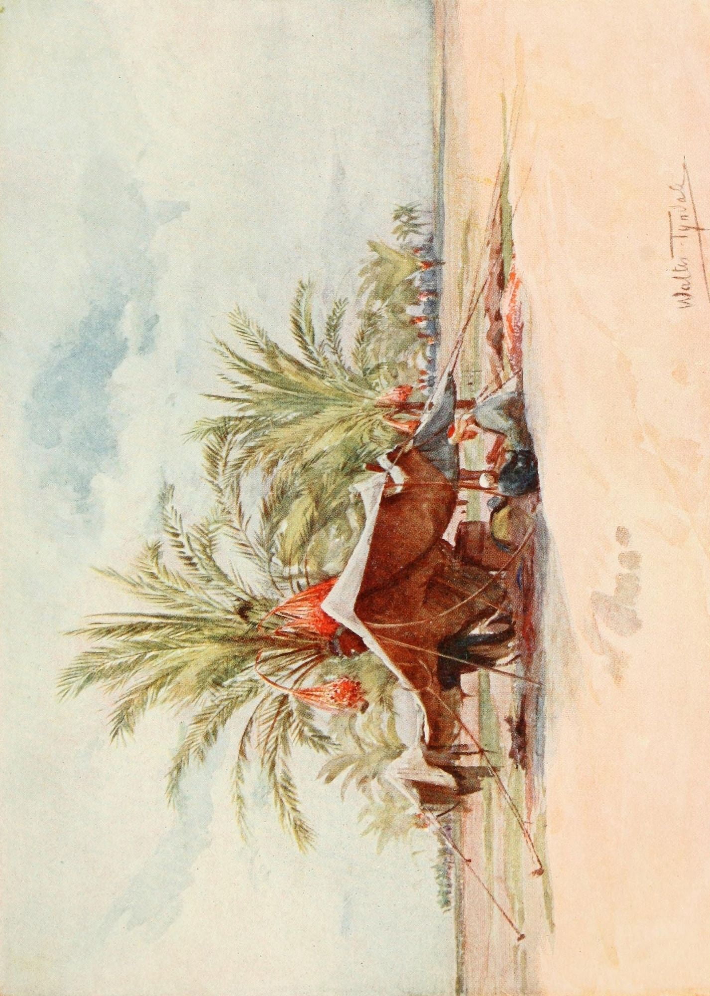 Below the Cataracts 1907 A Bedawi tent Canvas Art - Walter Tyndale (24 x 36)