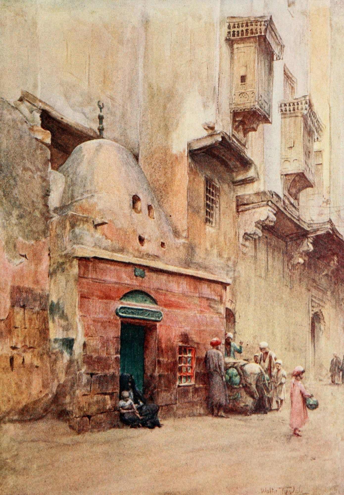 Below the Cataracts 1907 A Sheykhs tomb at Cairo Canvas Art - Walter Tyndale (18 x 24)