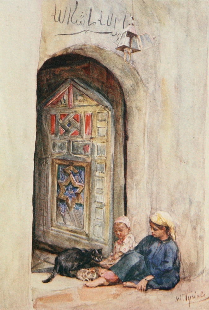 Below the Cataracts 1907 An Arab doorway Canvas Art - Walter Tyndale (24 x 36)