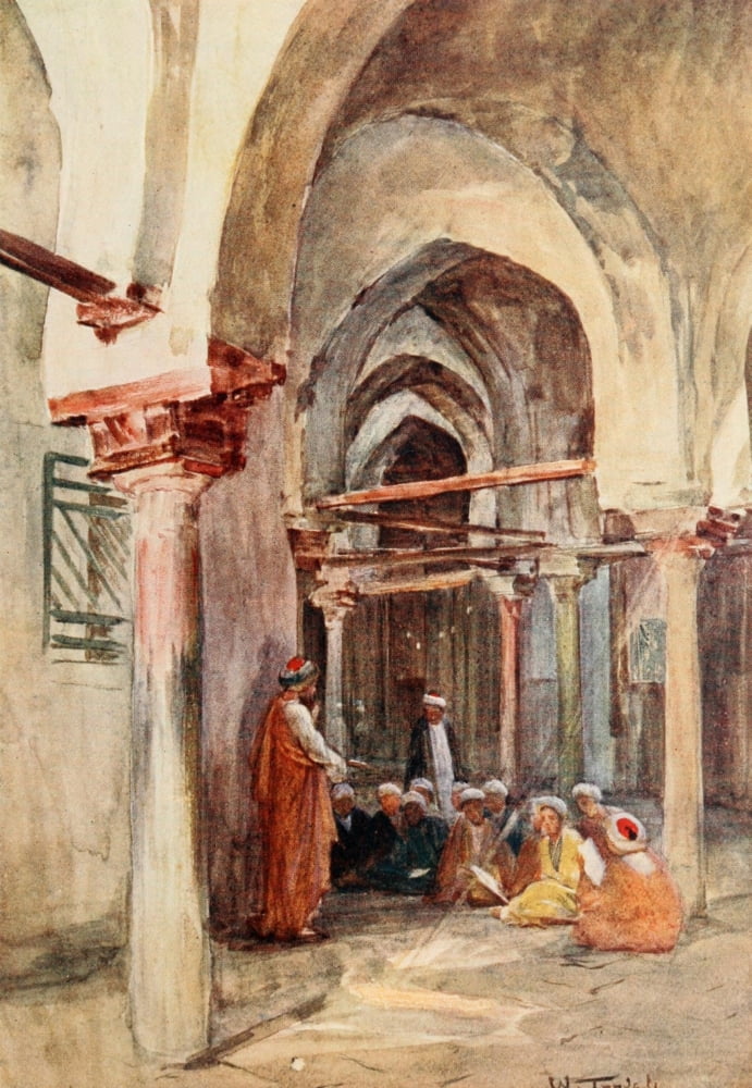 Below the Cataracts 1907 Mosque of Sakhlun at Rosetta Canvas Art - Walter Tyndale (18 x 24)