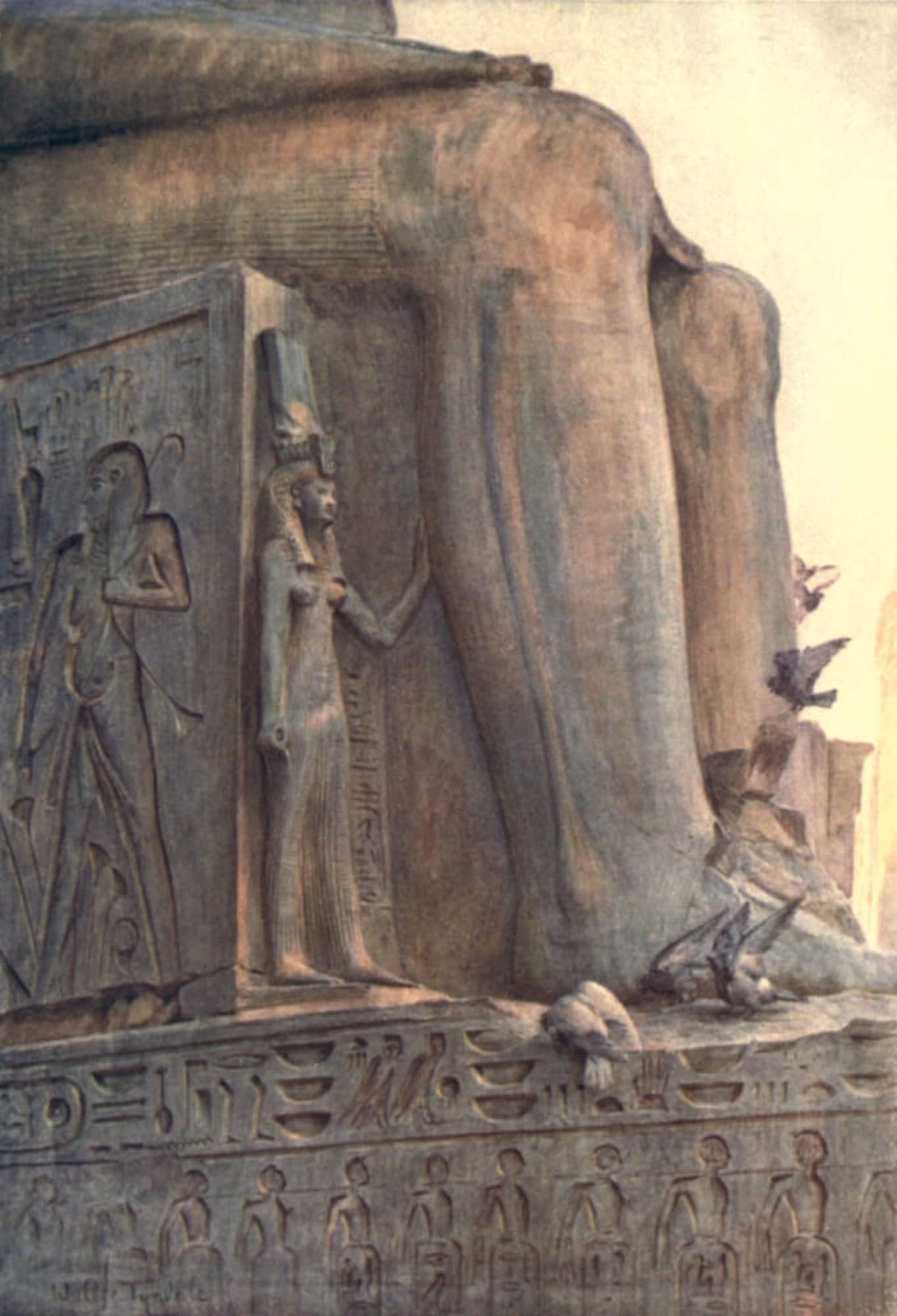 Below the Cataracts 1907 Nerfert Ari Luxor Temple Canvas Art - Walter Tyndale (18 x 24)