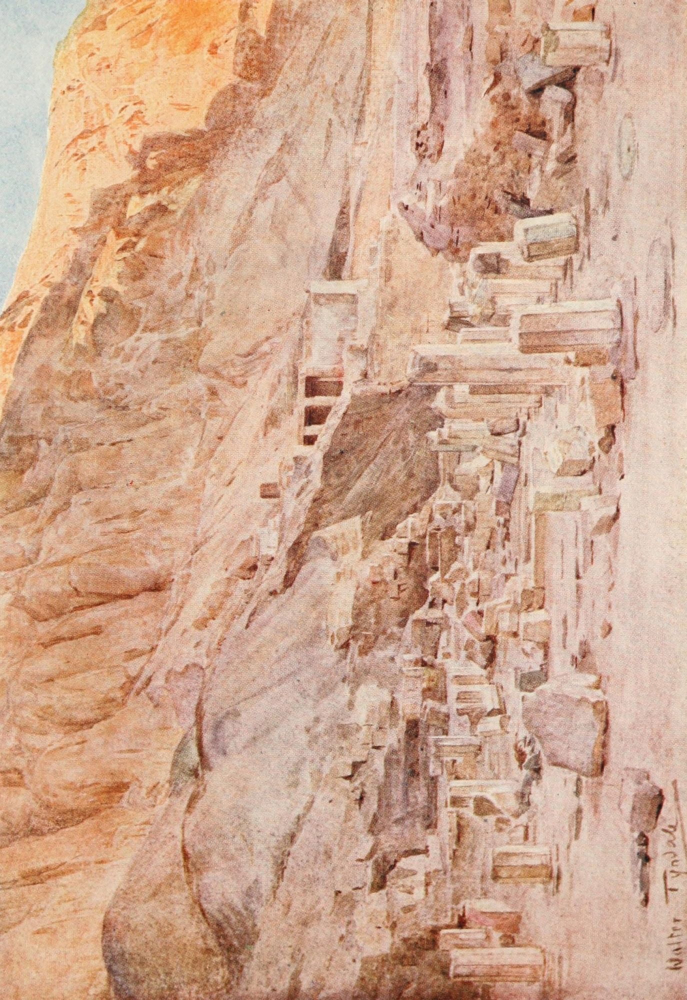 Below the Cataracts 1907 Ruins of the temple of Mentuhotep at Thebes Canvas Art - Walter Tyndale (18 x 24)