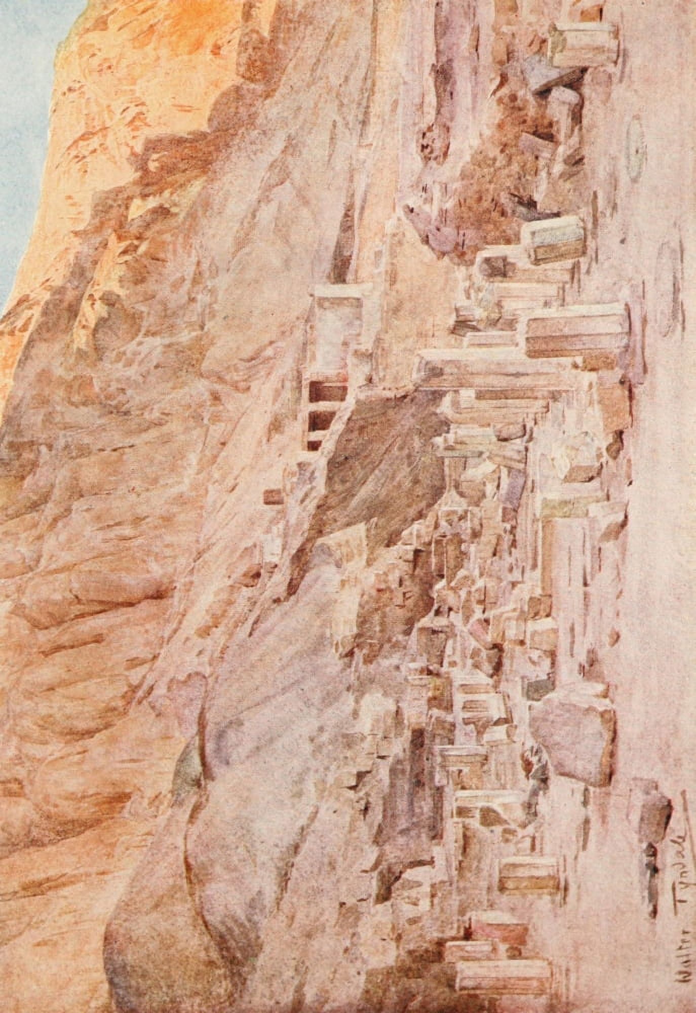 Below the Cataracts 1907 Ruins of the temple of Mentuhotep at Thebes Canvas Art - Walter Tyndale (24 x 36)