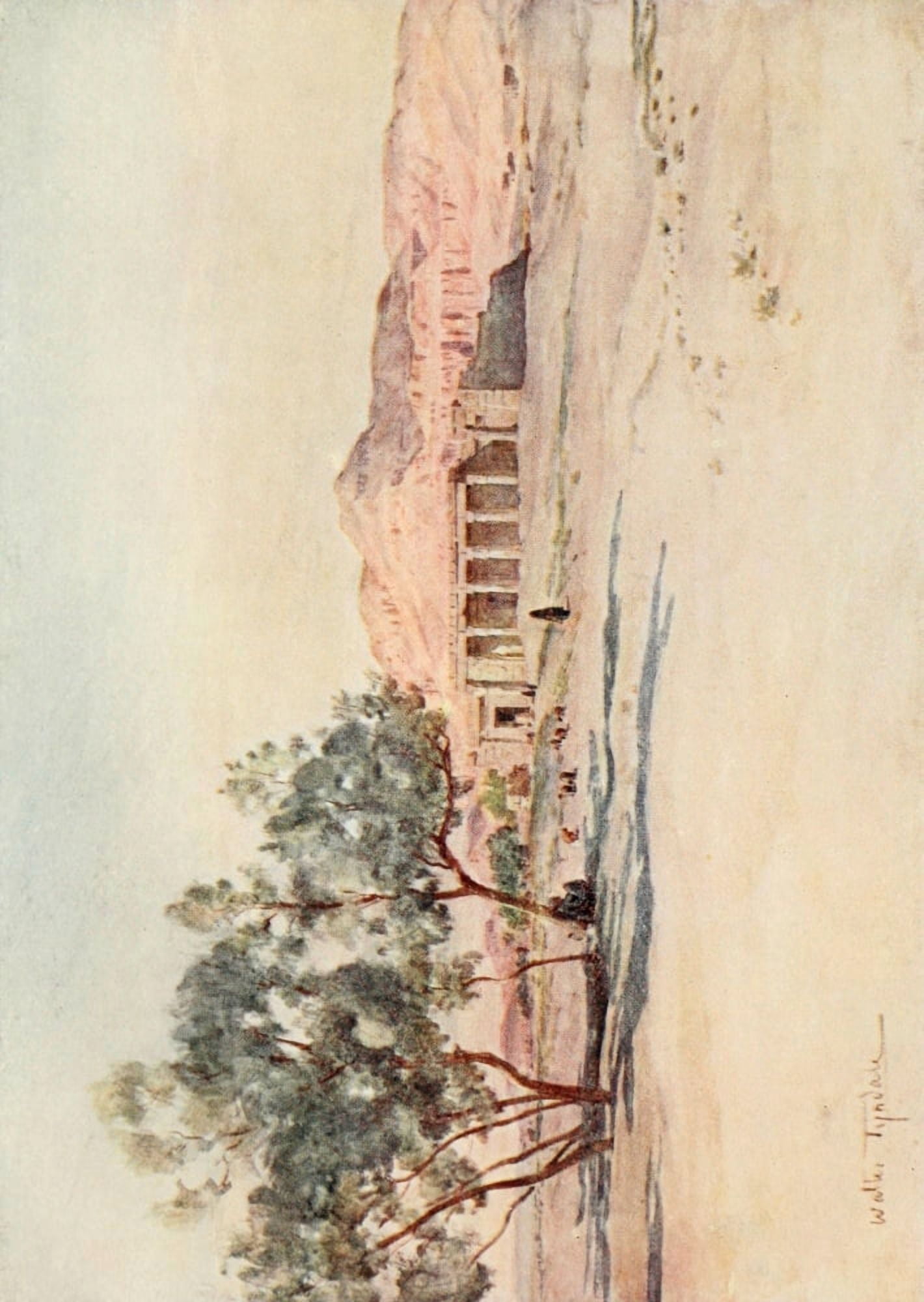 Below the Cataracts 1907 Temple of Seti I at Gurna Thebes Canvas Art - Walter Tyndale (18 x 24)
