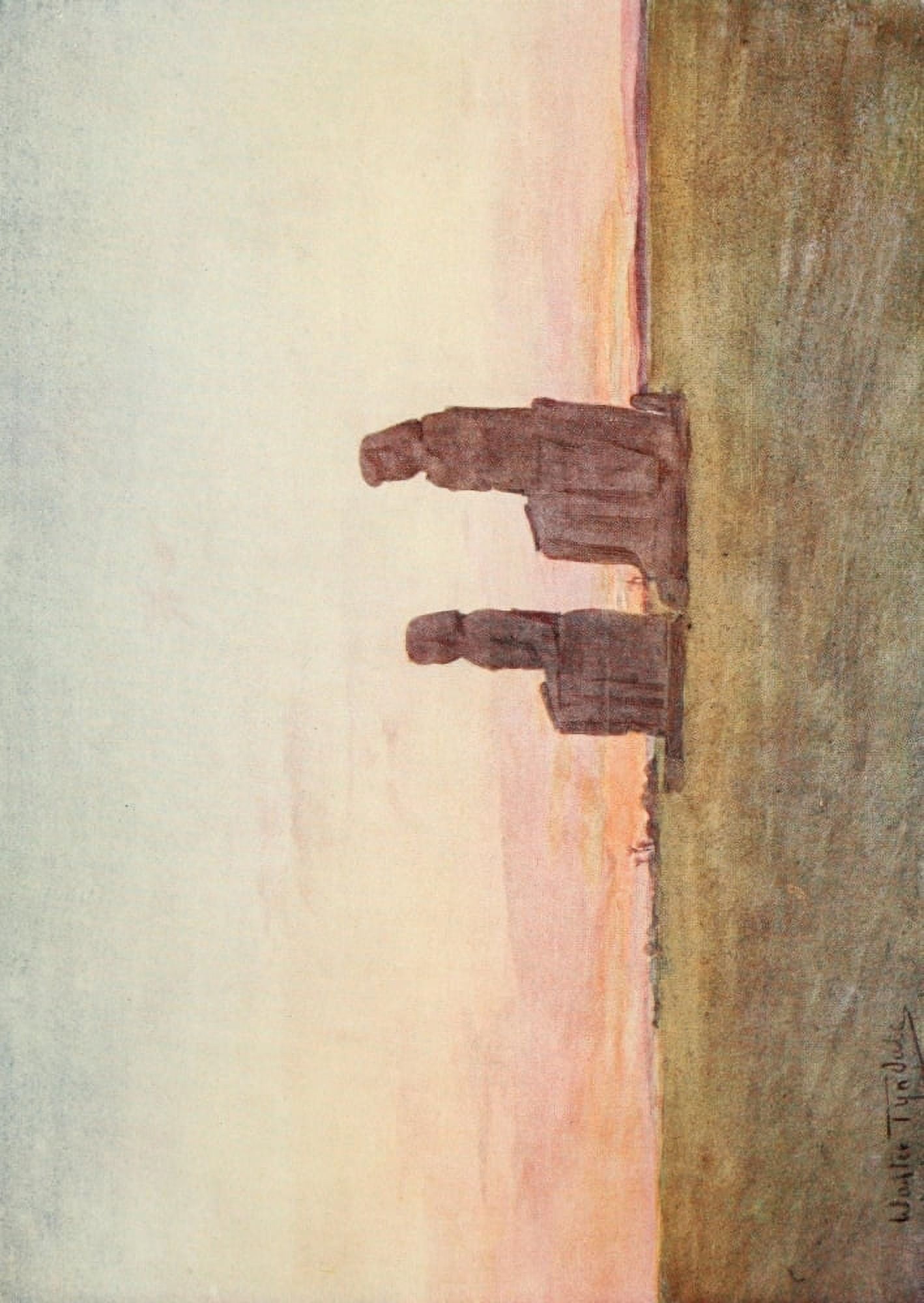 Below the Cataracts 1907 The Colossi at Thebes Canvas Art - Walter Tyndale (24 x 36)