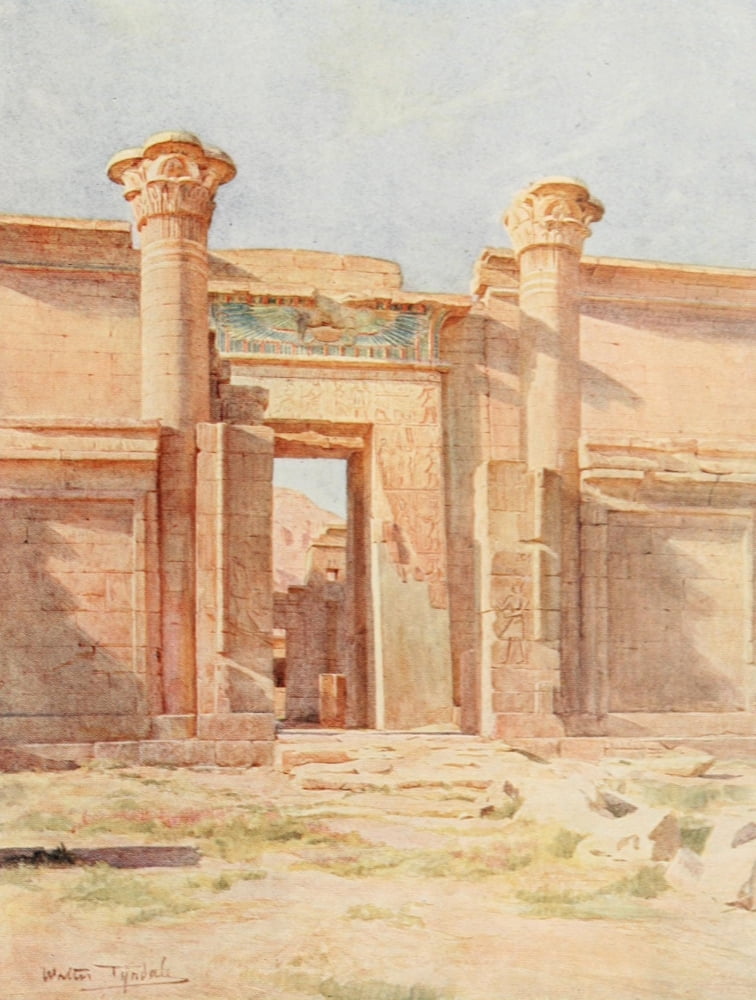 Below the Cataracts 1907 The Ptolemaic Pylon Medinet Habu Canvas Art - Walter Tyndale (18 x 24)