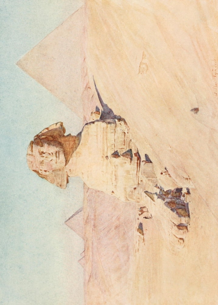Below the Cataracts 1907 The Sphinx & pyramids at Gizeh Canvas Art - Walter Tyndale (24 x 36)