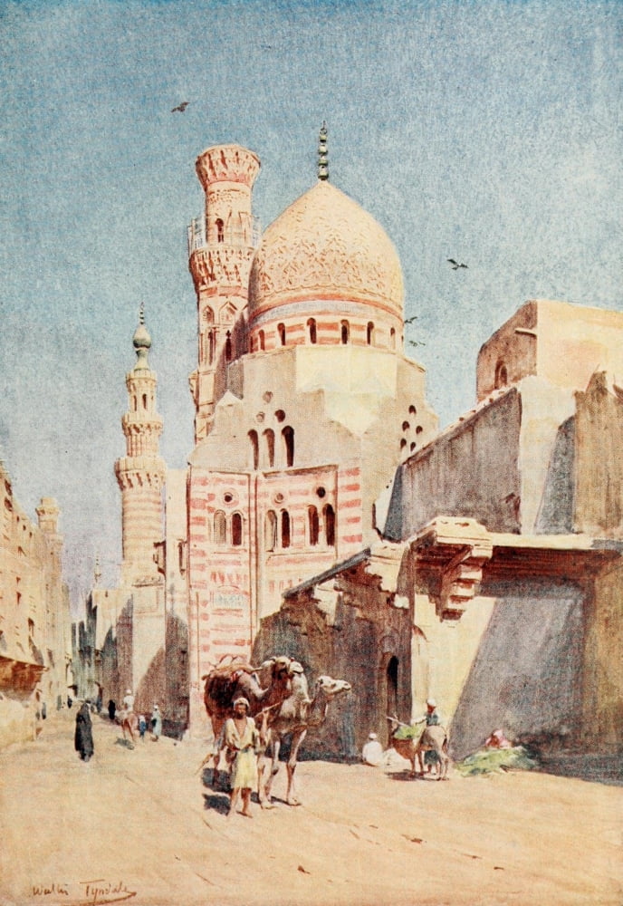 Below the Cataracts 1907 Tomb mosque of Arboughan Cairo Canvas Art - Walter Tyndale (18 x 24)