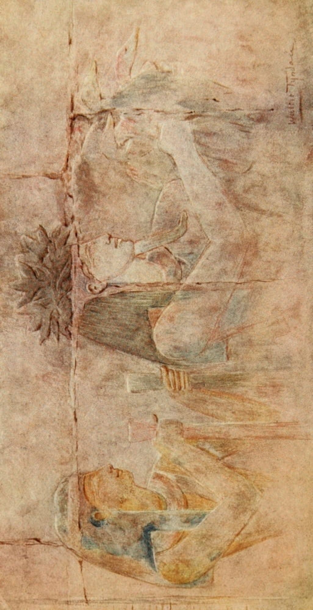 Below the Cataracts 1907 Wall inscriptions in the Chapel of Shabako Karnak Canvas Art - Walter Tyndale (24 x 36)