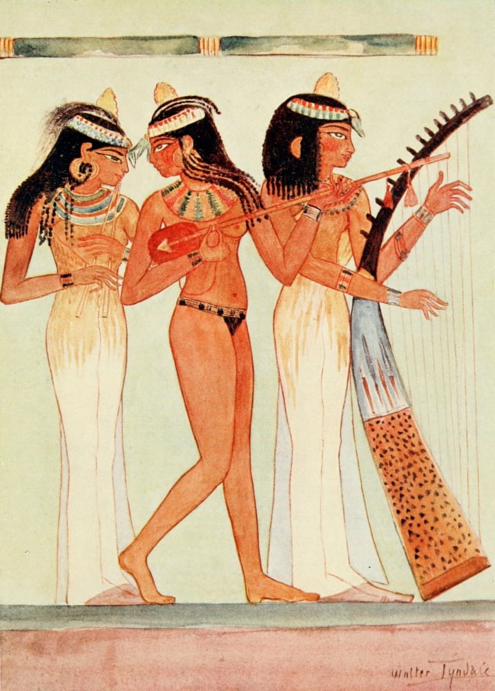 Below the Cataracts 1907 Wall paintings in the tomb of Nacht at Thebes Canvas Art - Walter Tyndale (24 x 36)