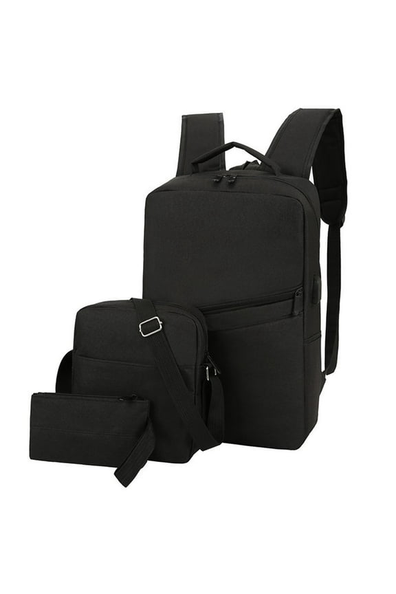 Backpack with USB Charging Lightweight Laptop Bookbag Crossbody Bags Purses Three Piece Set