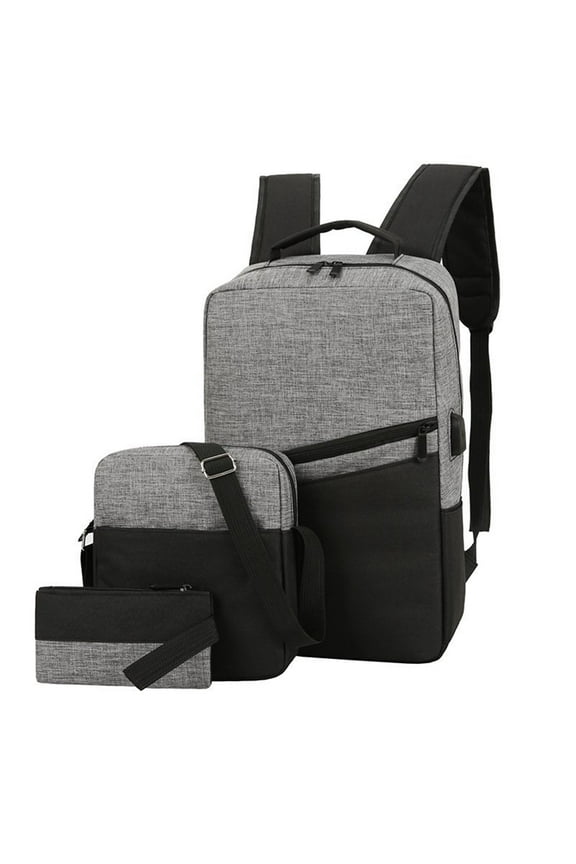 Backpack with USB Charging Lightweight Laptop Bookbag Crossbody Bags Purses Three Piece Set