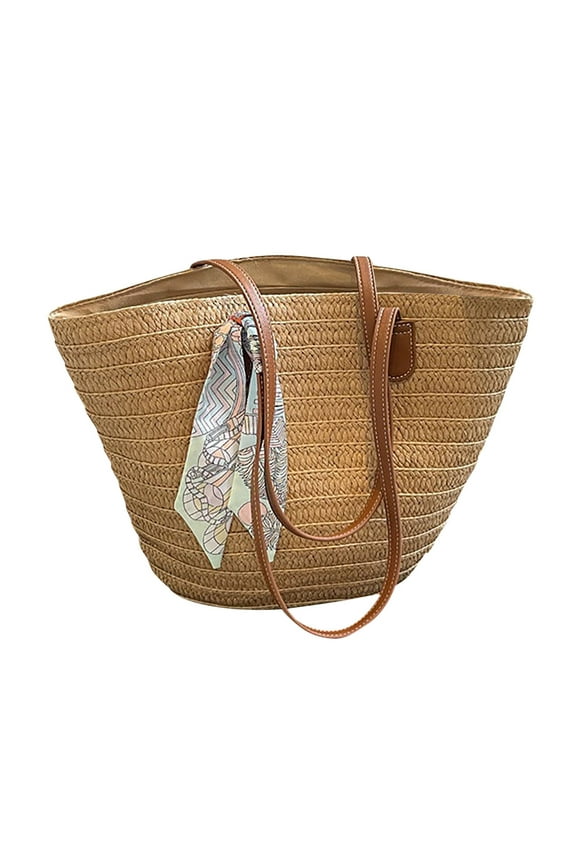 Tote Bags for Women Large Handmade Fashion Straw Woven Shoulder Bag Handbag for Travel Beach