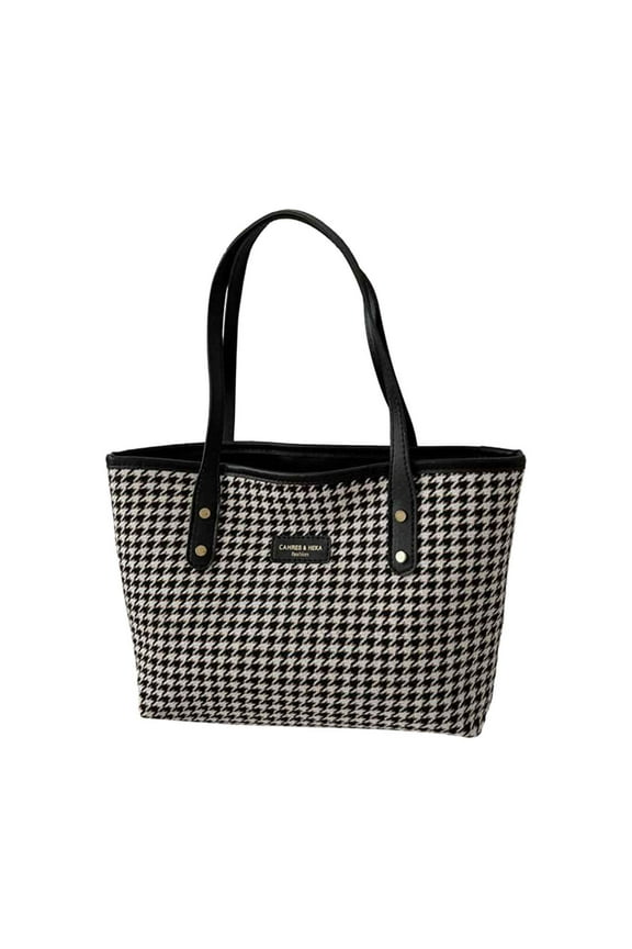 Tote Bags for Women Leisure Synthetic Leather Handbags Classic Checkered Shoulder Bags