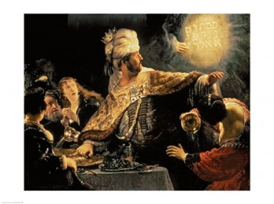 Belshazzars Feast c1636 Canvas Art - Rembrandt van Rijn (24 x 18)