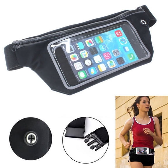 Belt Band Running Waist Bag for Google Pixel 6 Pro Phone - Sports Gym Workout Case Cover Pouch Reflective Touch Screen Black L3A Compatible With Google Pixel 6 Pro Model