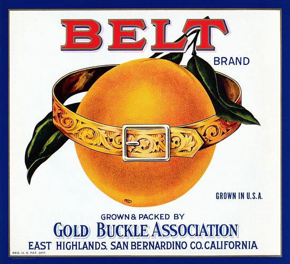 Belt Brand Oranges Label Canvas Art - (18 x 24)