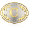 thumbnail image 1 of Belt Buckle Men -Western Cowboy Rodeo Gold Large Alphabet Letter ABCDMRJ to Y Initial Belt Buckles for Women, 1 of 5