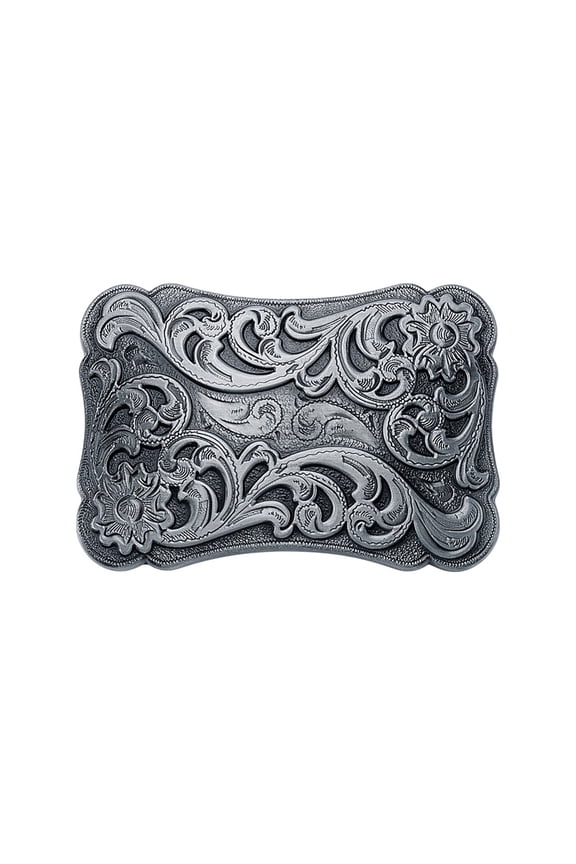 Belt Buckle Western Cowboy Belt Buckle Engraved Floral Buckle Fits Belt Strap for Jean Leather Belt