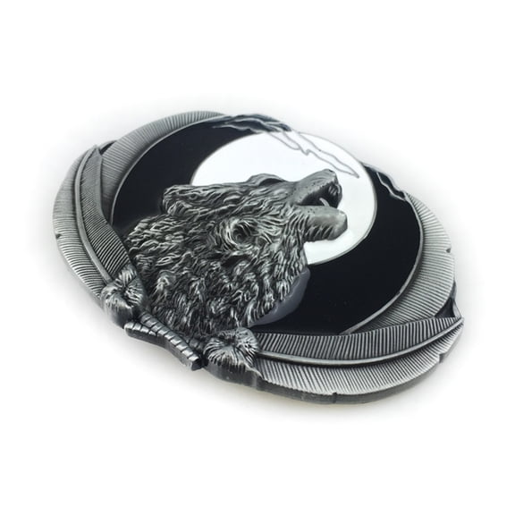 Belt Buckle for Men Vintage Engraved Wolf Head Waist Belt Buckle for Pants Western Cowboy Buckle Waistband Accessories