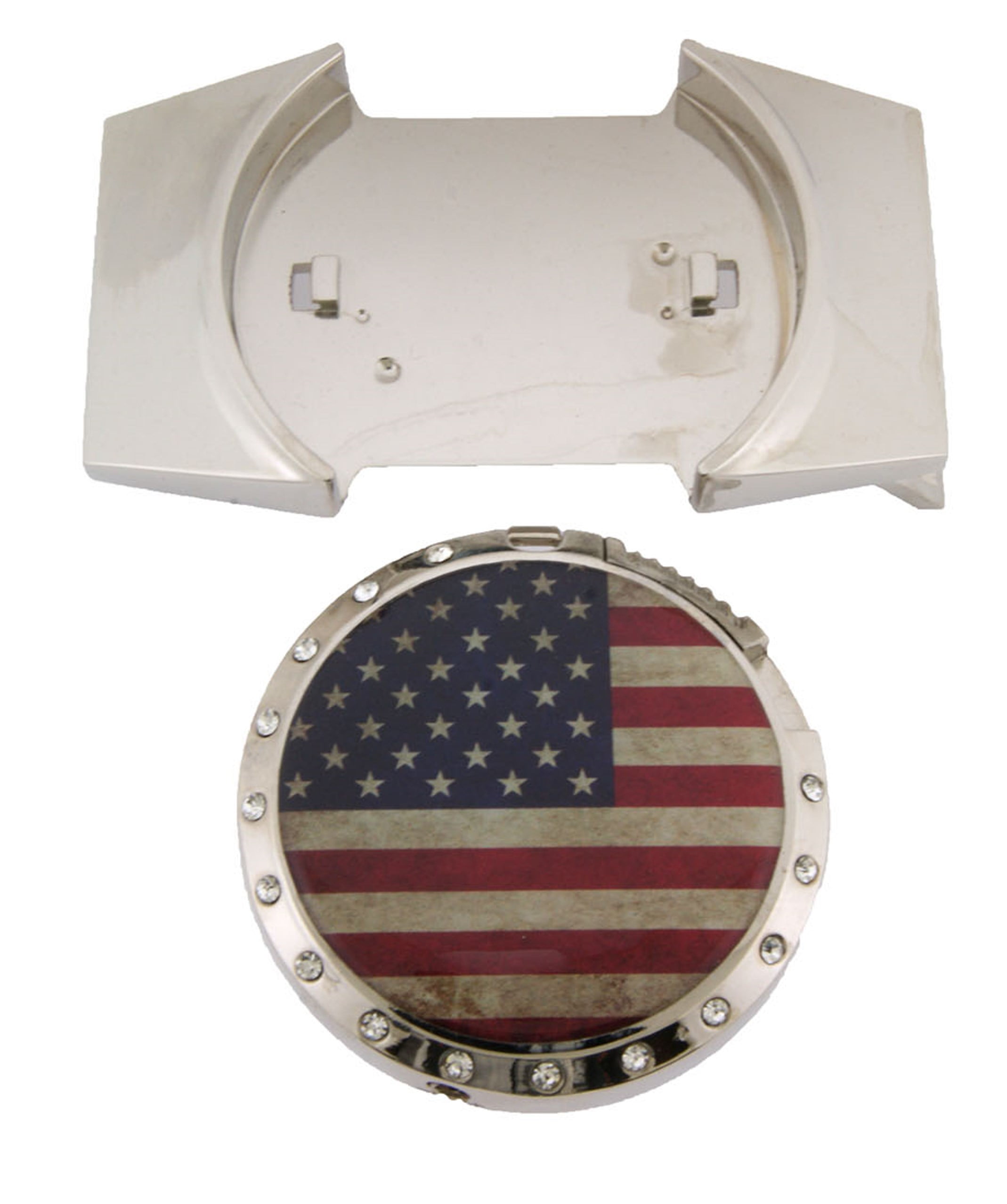 Belt Buckle with Lighters Combo American USA Flag Red White Blue