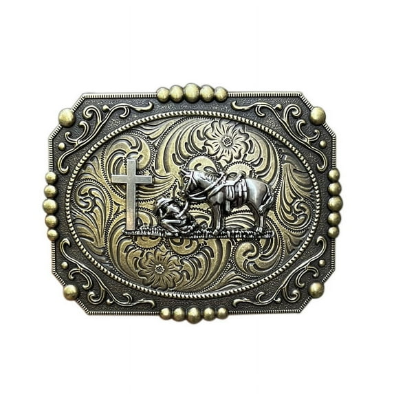 Belt Buckles Men Western Cowboy:Vintage Style Cross Zinc Alloy Belt Buckle for Men Women Belt Buckle Gifts