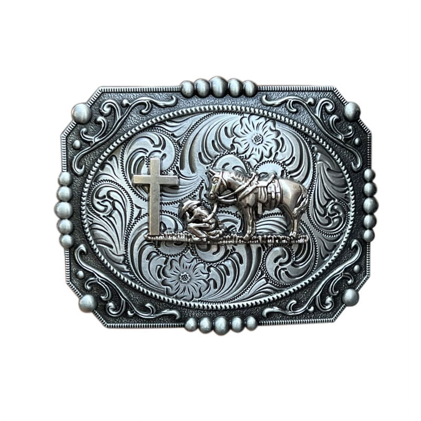 Zinc Alloy Western Belt Buckle for Men and Women Western Chip Nickel Free Belt Buckle (1½ main image 3