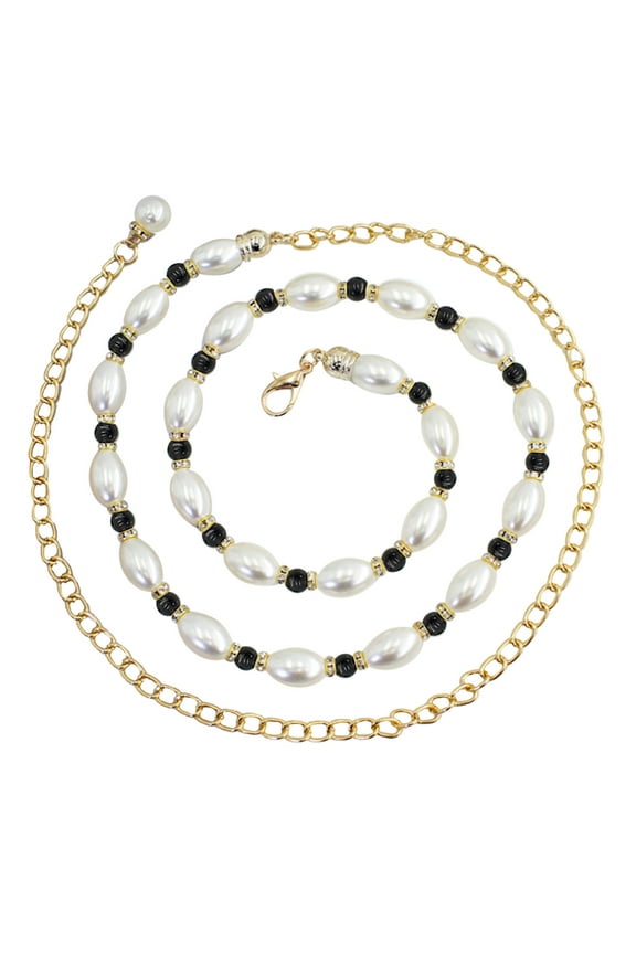 Belt Christmas Women Rhinestone Inlay Hook Adjustment Pearl Waist Chain Decorative Dress Waist Small Fragrance Thin Sweet Chain Belts For Women