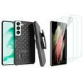 thumbnail image 1 of Belt Clip Case and 3 Pack Screen Protector Swivel Holster for Samsung Galaxy S21 Plus - TPU Film Kickstand Cover Anti-Glare Fingerprint Works, 1 of 9